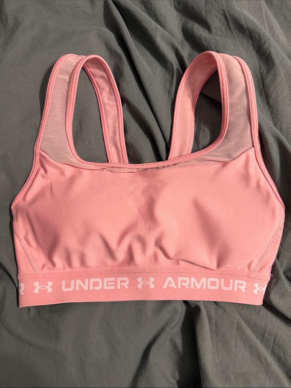 Under Armour Pink Racerback Sports Bra with Branded Band